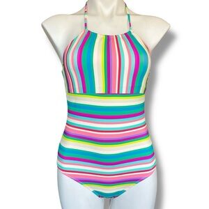Beach Lingo Colorful Striped Women's One Piece Swimsuit 16